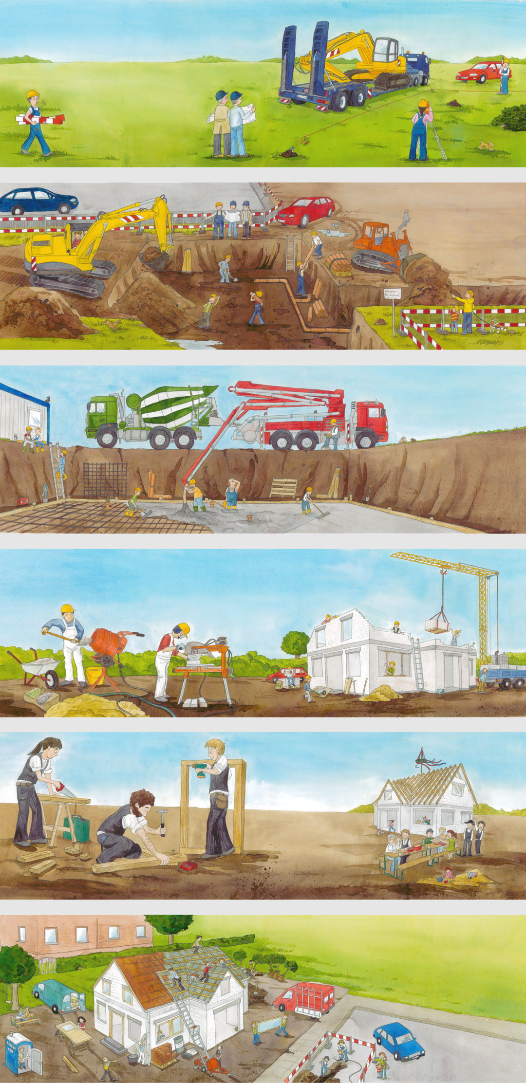 Auf der Baustelle ist was los! – Illustration